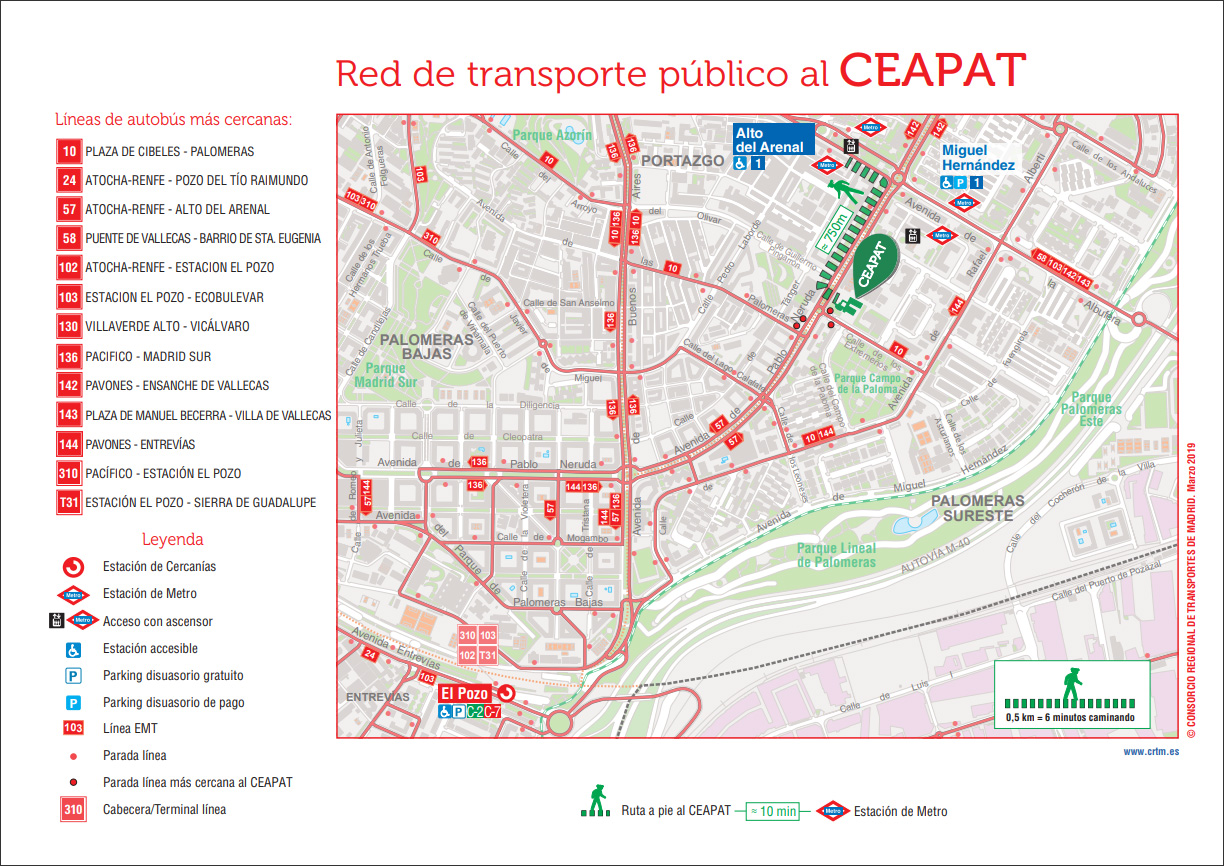 Red de transporte público al Ceapat. Abre nueva ventana Red de transporte público al Ceapat. Abre nueva ventana